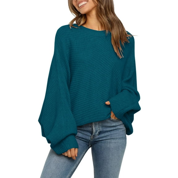 Dellytop Women's Long Balloon Sleeve Pullover Sweaters