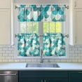 thumbnail image 3 of Kitchen Curtains 24 Inch Short - 3 Panel Set, Mermaid Ocean Underwater Coral Design, Rod Pocket Window Curtain, 100% Polyester, Easy Wash for Farmhouse, Nautical Kitchen, Bathroom, 3 of 6
