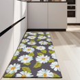 thumbnail image 4 of Darkgray Daisy Flower Green Leaves Pattern Kitchen Rug Mat,Kitchen Runner Rugs Non Skid Washable,Decorative Kitchen Floor Mats for Kitchen,Sink,Laundry,17"X47", 4 of 5