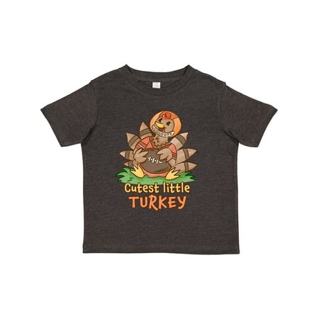 

Inktastic Thanksgiving Cutest Little Turkey with Football Gift Toddler Boy or Toddler Girl T-Shirt