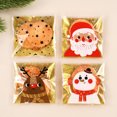 thumbnail image 2 of 100 bolsas de plástico para galletas y dulces de Navidad, bolsa de regalo para galletas de Papá Noel, suministros de decoración para fiestas de Navidad, Año Nuevo 2025, 2 of 5