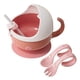 thumbnail image 3 of Tazón de succión,Cuenco,recipiente de comida con succión,cuchara,cuenco para bebés,Juego de platos aislantes para alimentación de bebé,Juego de cuchara y tazón aislante de acero rosa, 3 of 8
