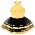 thumbnail image 5 of YONGHS Kids Girls Halter Neck Sequins Mesh Tutu Dress Gymnastic Leotard Dancewear 4-16 A Gold 10, 5 of 5