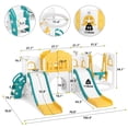 thumbnail image 3 of JOYLDIAS 10 in 1 Toddler Slide and Swing Set,Double Kids Climber Slide Playset for Age 1-3 w/Basketball Hoop,Telescope,Tunnel,Storage Space,Indoor Outdoor Backyard Playground Toys(Yellow & Green), 3 of 18
