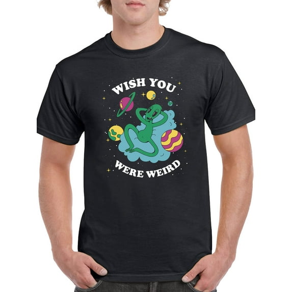 Wish You Were Weird T-Shirt Men -Smartprints Designs, Male XX-Large