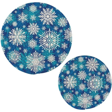 

Tangkunup Christmas Snowflake Trivets Pot Holders Set of 2 Decoration Potholders for Kitchens Pure Cotton Thread Weave Trivets Hot Pads for Kitchens Coasters Placemats Spoon Rest for Cooking
