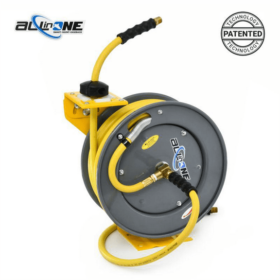 BluBird OilShield Rubber All - In - One 3/8" x 50' Air Hose Reel Heavy Duty Single Arm Assembly