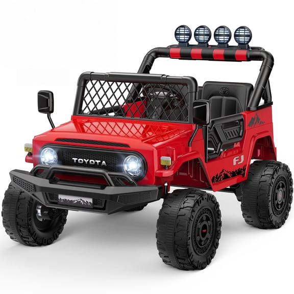 24V 800W Ride on Toys, Licensed Toyota FJ Ride on Cars with Remote Control, 4WD Power Car Wheels for Big Kids Boys Girls, 2 Seater Electric Car, Music, LED Light, Red