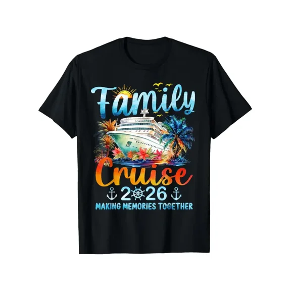 Tropical Cruise Ship Family Vacation 2026 Unisex Matching Gift Short Sleeve Summer Graphic T-Shirt