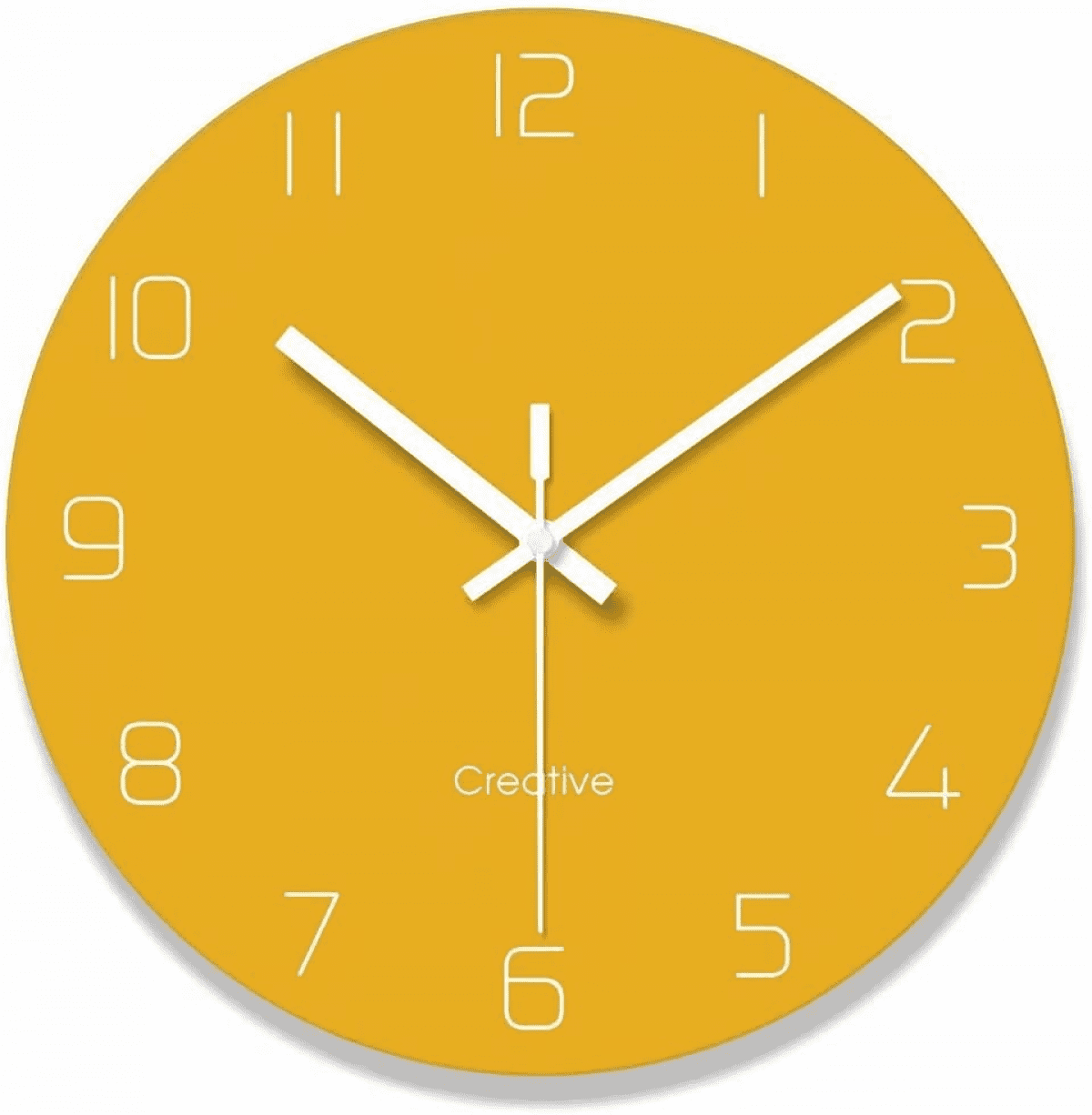 Round Wall Clock Yellow 