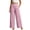 Pink-pants, variant on Women's Elastic High Waist Front Seam Patch Pocket Linen Wide Leg Pants Loose Fit Casual Full Length Trousers Pink S