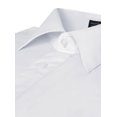 thumbnail image 4 of Men's Slim Fit Button Up Long Sleeve Solid Dress Shirt - White - L (16-16.5) 32/33 sleeve, 4 of 5