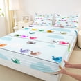 thumbnail image 3 of jejeloiu Colorful Cartoon Birds Full Size Sheets,Kawaii Flying Animals Bed Sheets For Boys Girls 4 Pieces, 3 of 7