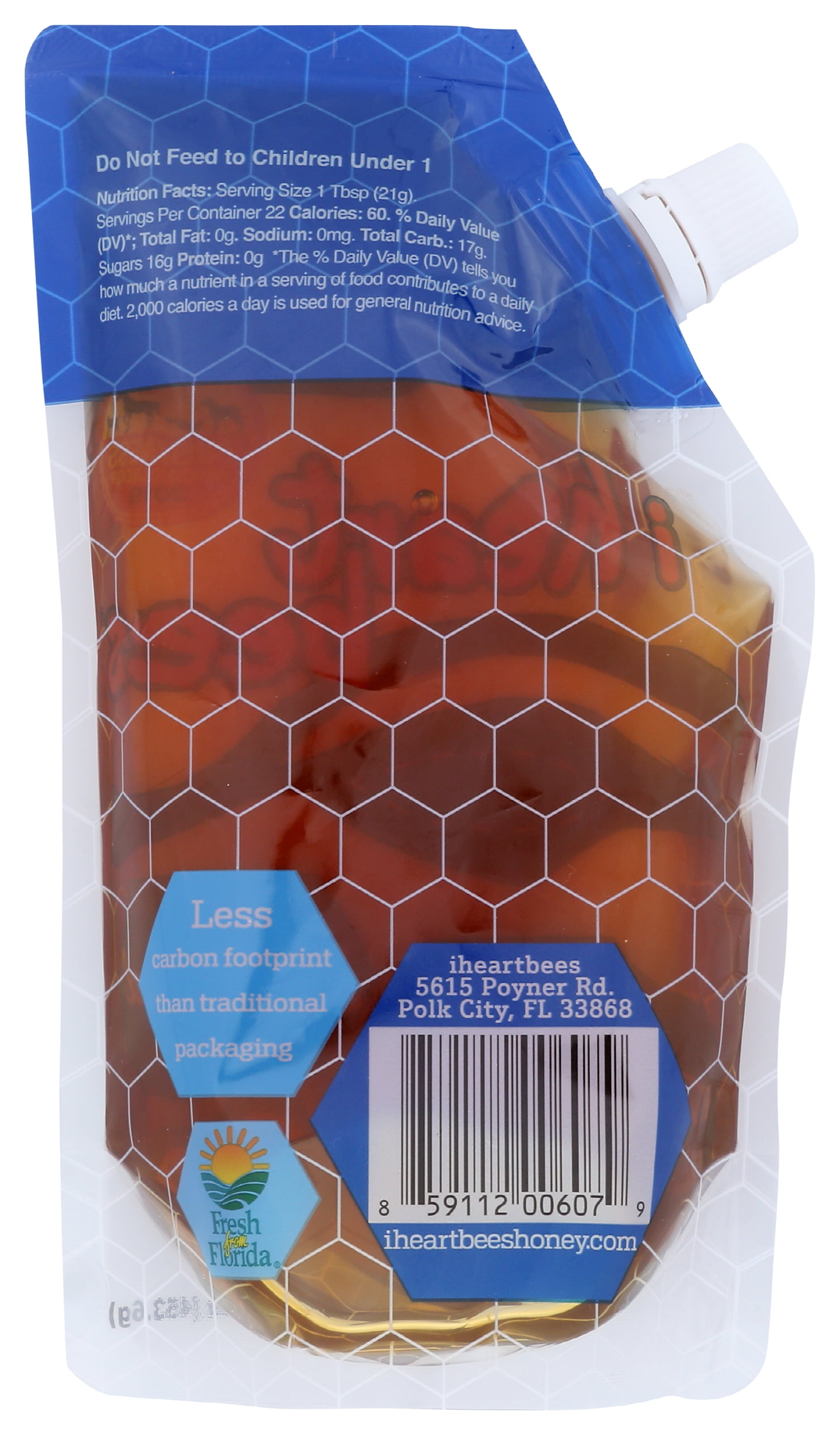 Pack of 12, I Heart Bees Florida Allergy 100% Raw Unfiltered Honey, 16 oz