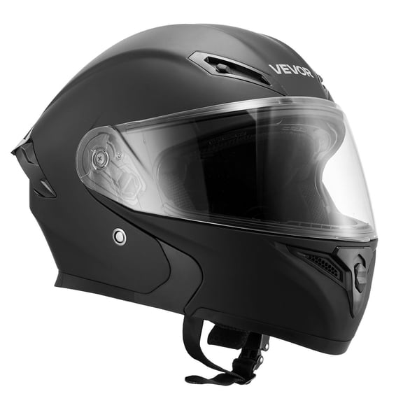 Modular Motorcycle Helmet for Adults with Large Clear Visor Detachable Liner DOT Approved Matte Black XL
