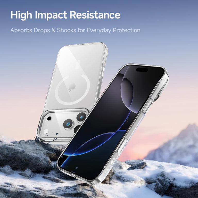 Magic John Cell Phone Case for iPhone 17 Air with Kick Stand Camera Lens  Protector Magsafe Wireless Charging Transparent - Walmart.com