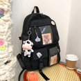 thumbnail image 3 of AMERTEER Women Preppy Style Patchwork Clear Backapck Student Large Rucksack (Purple), 3 of 6