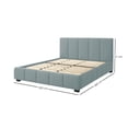 thumbnail image 2 of Ilios Innova | Base de Cama con Cabecera King Size y Sistema Hidráulico para Almacenamiento con Estructura de Madera con Tapizado en Lino color Azul., 2 of 9