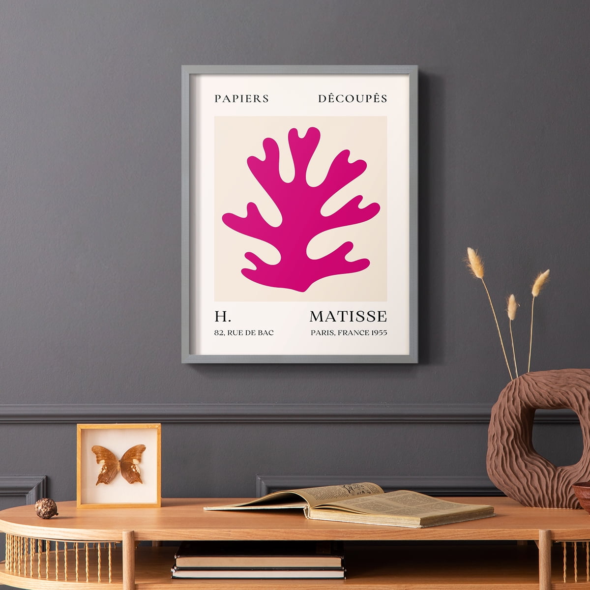 Matisse CLXI Framed Print in Gray Solid Wood 16 x 20 Framed Print