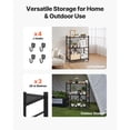 thumbnail image 6 of KFFKFF 3-Tier Foldable Storage Shelf with Wheels, 28-inch W x 13-inch D x 36-inch H Metal Rack Shelving Unit, Durable No Assembly Organizer Shelf for Garage, Kitchen, Basement, Black, 6 of 8