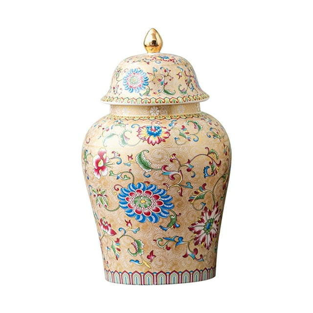 Tarro de jengibre de cerámica de estilo chino Almacene sus Decoración de la sala de estar Regalo para bodas, Almacenamiento de té EstiloB