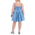 thumbnail image 5 of B. Darlin Womens Plus Glitter Mini Fit & Flare Dress, 5 of 5