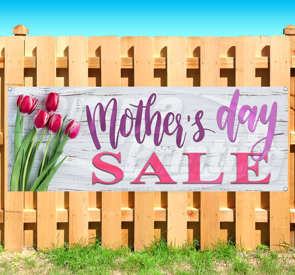 MOTHERS DAY SALE 13 oz heavy duty vinyl banner sign with metal grommets