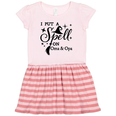 

Inktastic I Put a Spell on Oma and Opa Witch Hat and Broom Gift Toddler Girl Dress