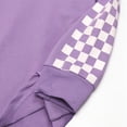 thumbnail image 6 of OYXSER Girls 2 Piece Plaid Lounge Set Cropped Hoodie and Sweatpants Jogger Pants Activewear Outfit, Purple 5-6Y, 6 of 9