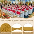 thumbnail image 3 of Uxcell Premium Spandex Chair Sashes Bows 25 Pcs Elastic Stretch Chair Cover Band Ties with Slider Buckle Old Gold, 3 of 7