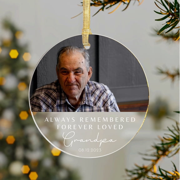 Personalized photo memorial glass ornament | remembrance gift for family; in memory of loved one; custom picture Christmas keepsake