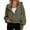 Army Green, variant on Dasayo Full Zip up Women Sweatshirts Women Long Sleeve Hooded Green Drawstring Solid Pocket Jackets Women Shirts L