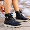 thumbnail image 6 of hzomhy Womens Snow Boots Round Toe Front Lacing Thick Sole Warm Lining for Casual Cold Weather Walking and Daily Wear, 6 of 8