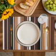 thumbnail image 4 of Brown Black Stripes Placemats Set of 12, Farmhouse Vintage Abstract Lines Placemats for Dining Table, Place Mats for Kitchen Tabletop, Waterproof Wipeable Dining Table Mats Set, 4 of 9