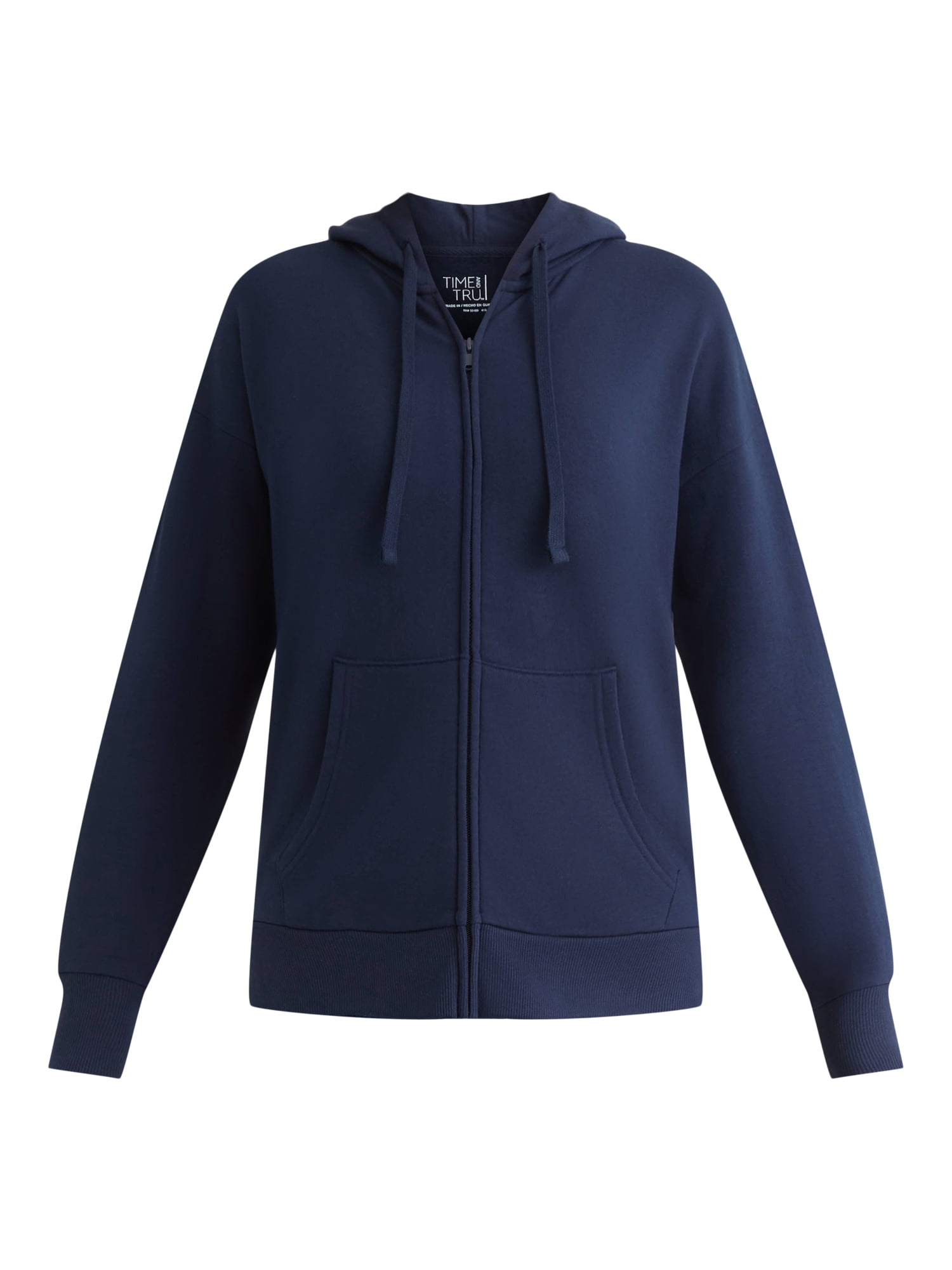 Time and Tru Women's and Women’s Plus Zip Front Fleece Hoodie Jacket, Sizes XS-4X