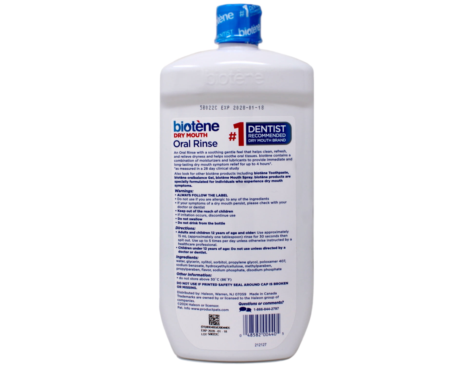 Biotene Oral Rinse Mouthwash for Dry Mouth, Breath Freshener and Dry Mouth Treatment, Fresh Mint - 33.8 fl oz