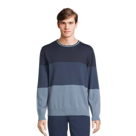 George Men's Color Block Sweater with Long Sleeves, Sizes S-3XL