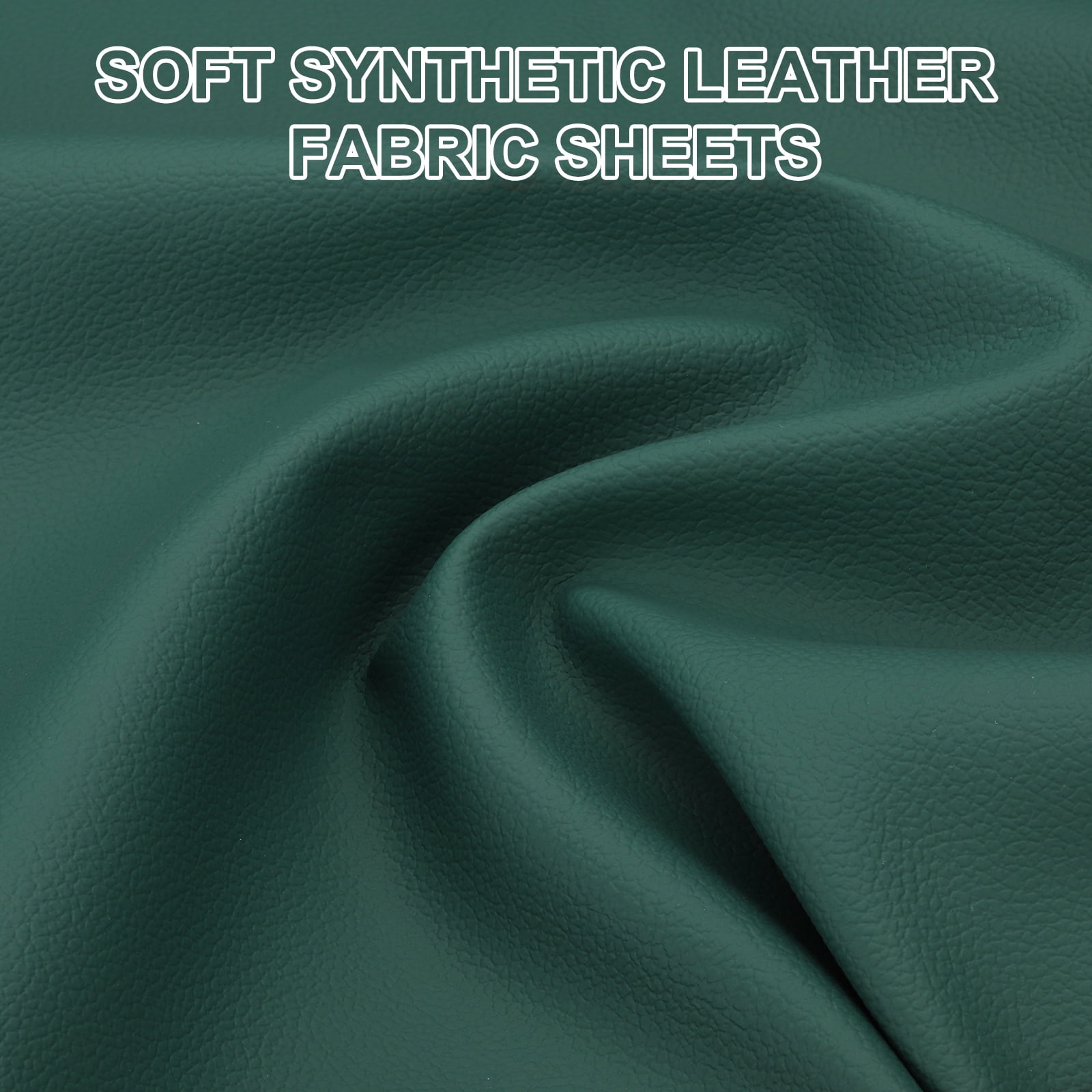 63x39.4in Faux Leather Sheets,  Faux Leather Fabric Sheets Vinyl Fabric Synthetic Soft Waterproof PU for Replacement Upholstery Car, Dark Green