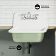 thumbnail image 3 of Loire 22" Cast Iron Rectangle Wall-Mounted Sink in Glossy Sage, 3 of 8