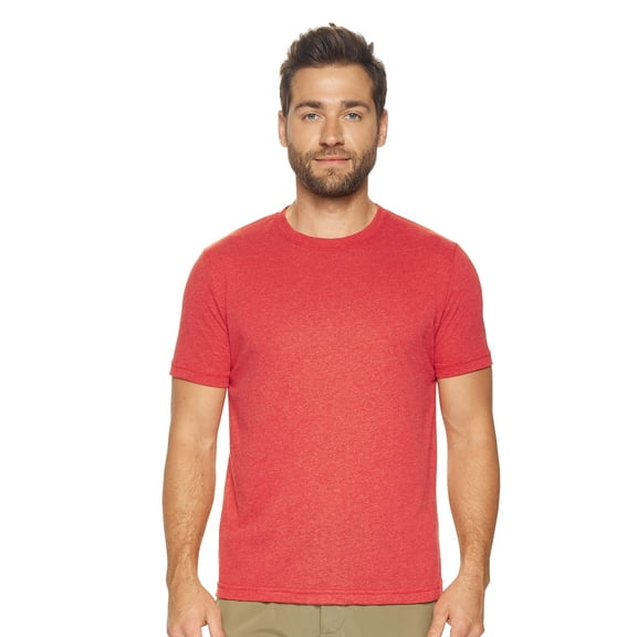 Expert Brand USA-Made Men's Athletic Heather Crewneck T-Shirt, Dark Heather Red, Large