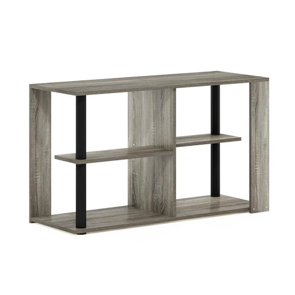 Romain Narrow Coffee Table with Shelves, French Oak & Black