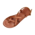 thumbnail image 2 of Women's Fashionable Casual Outerwear Versatile Plus Size Round Toe Open Toe Thong Flat Sandals Pumps Comfortable Slip On Senior Front Women's Gifts, 2 of 7