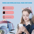 thumbnail image 5 of Cat Ear Bluetooth Headphones,Wireless Foldable On Ear Earphone, RGB Light Up ,HiFi Stereo and Noise Cancelling Over-Ear Gaming Headphones for Kid&Girl As a Gift For PC/Laptop/Tablet/Phone/Pad, 5 of 9