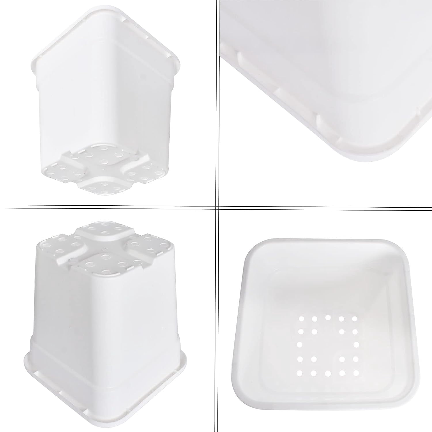 SHZAITOR 5/10 PACK Re-usable Square Nursery Pot 10 Gallon Plastic Grow Pots Plant