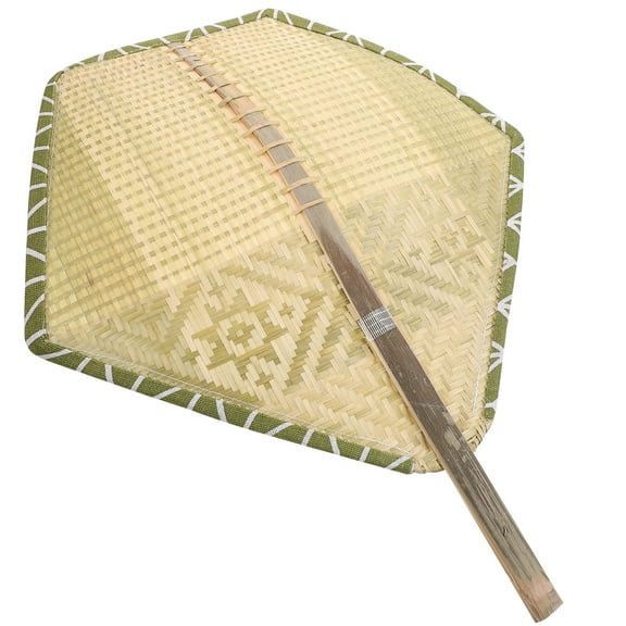 MUSEYA Woven Fan Bamboo Portable Women Beige Summer Season 1Pcs