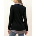 thumbnail image 5 of Women's Long Sleeve Contrast Collared Shirts Patchwork Work Blouse Tunics Tops, 5 of 5
