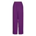 thumbnail image 5 of Hueook Womens Sweatpants Winter Pants Women's Sports Wide Leg Pants Solid Color Loose Straight Leg Pants Purple XL, 5 of 7