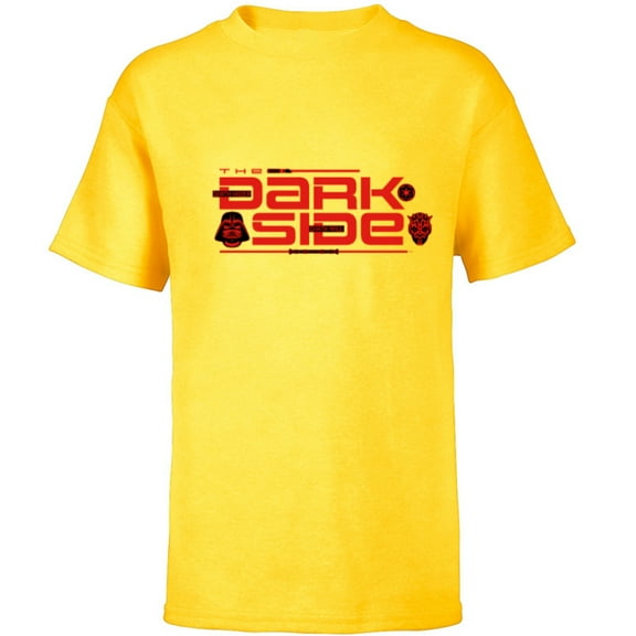 Star Wars The Dark Side Darth Vader Darth Maul Sith Villains - Short Sleeve T-Shirt for Kids - Customized-Yellow