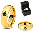 thumbnail image 4 of Tungsten Wolf Wolfpack Pack Canine Dog Band Ring 7mm Men Women Comfort Fit 18k Yellow Gold Dome Polished, 4 of 4