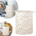 thumbnail image 1 of Stylish Patterned Linen Laundry Hamper Large Open Top Breathable Fabric For Bedroom Bathroom Durable And Easy Design, 1 of 5